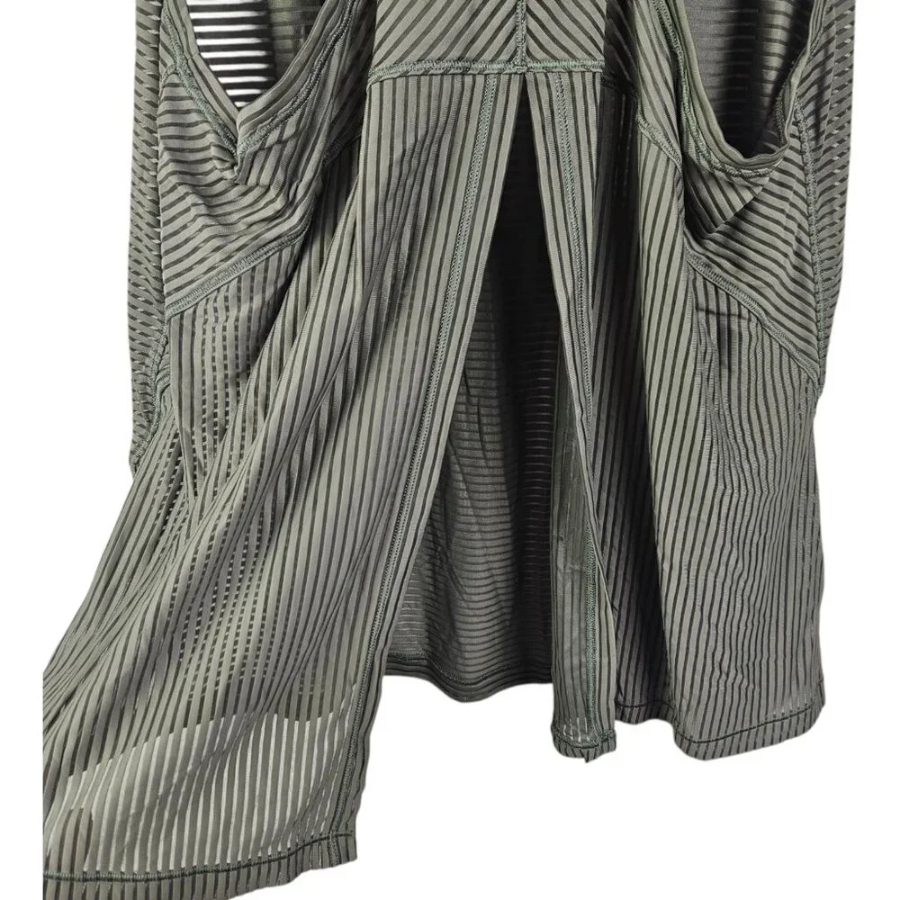 Lululemon Miles Ahead‎ Tank in Stripe Sage Olive Green